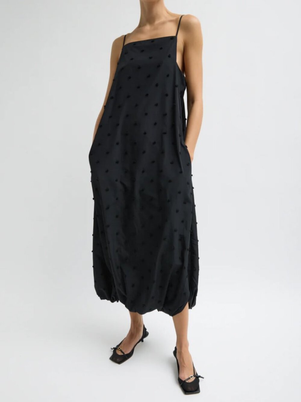 Tibi NWOT Tech Swiss Dot Square Neck Cami Dress 0